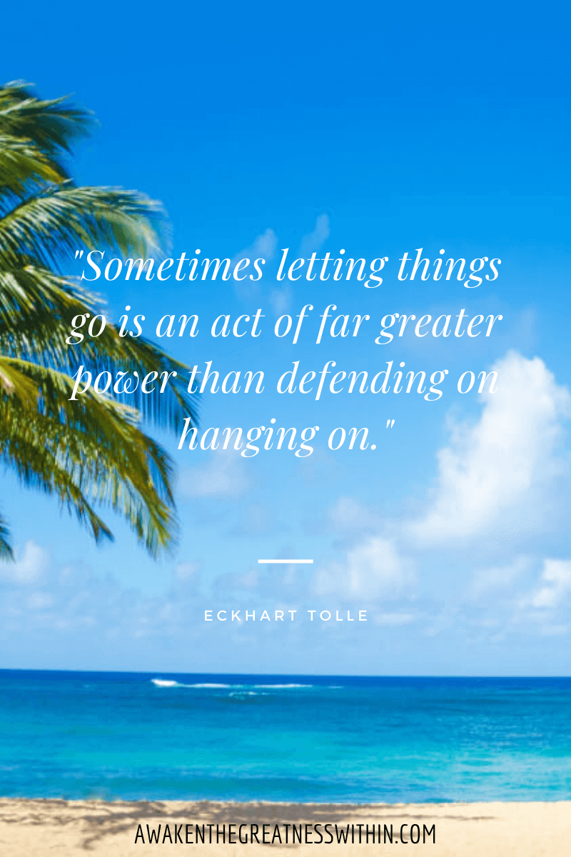 Inspirational Eckhart Tolle Quotes On Success - "Sometimes letting things go is an act of far greater power than defending on hanging on." Eckhart Tolle